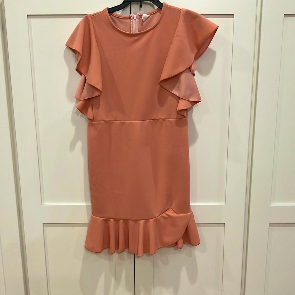 Girls Ruffle formal dress in Peach